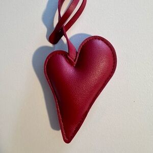 Red Heart-Shaped Leather Bag Charm